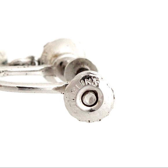 Vintage Aurora Borealis Rhinestone Sterling Silver Screw Back Dangle Earrings - Picture 3 of 4